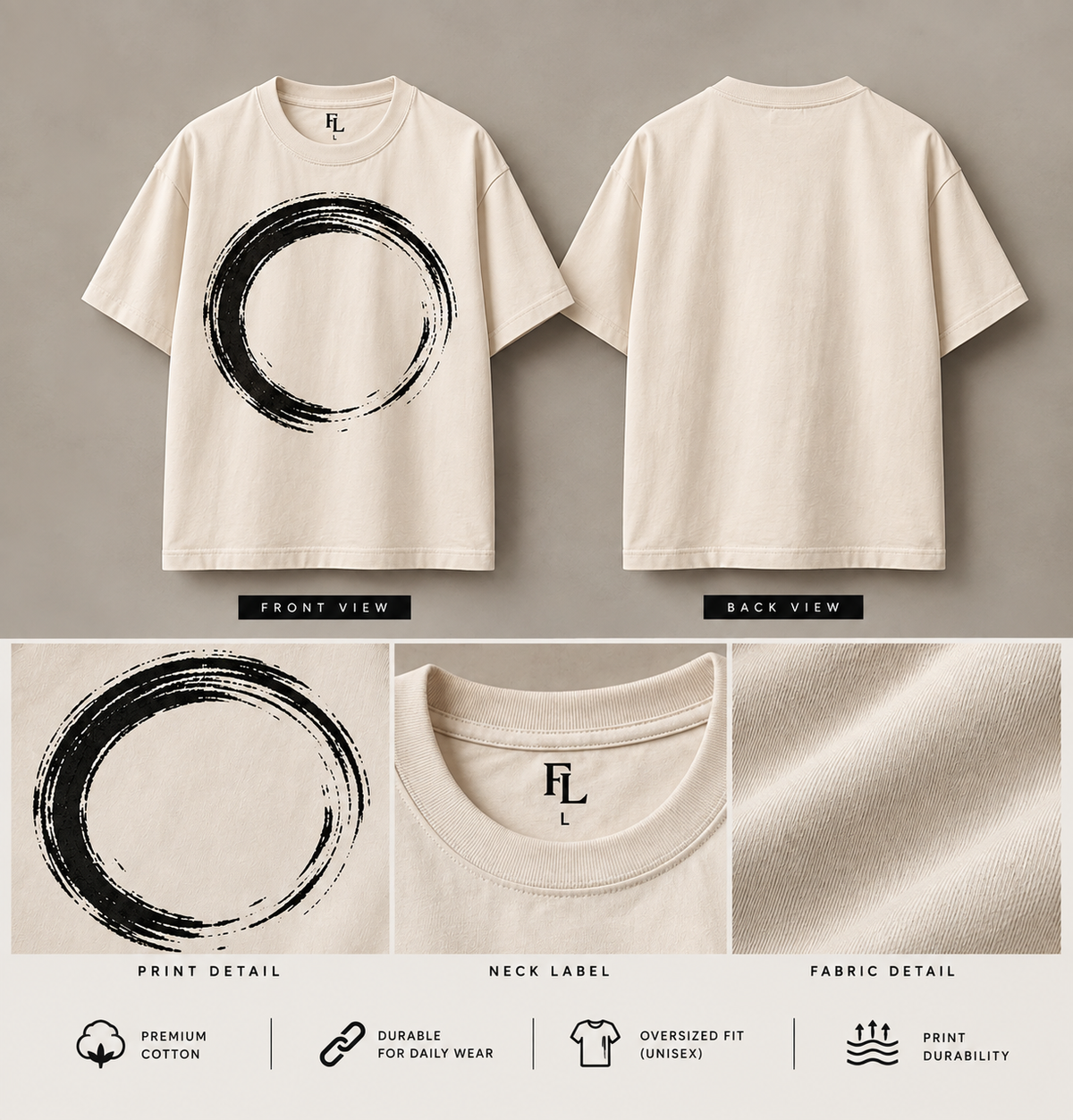 Circle Brush Oversized tees