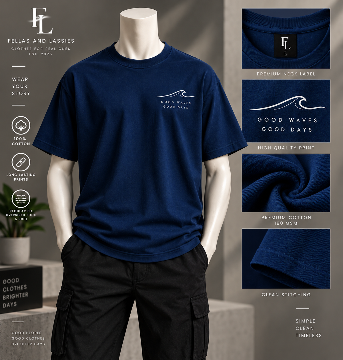 Good Waves Good Days Oversized tees