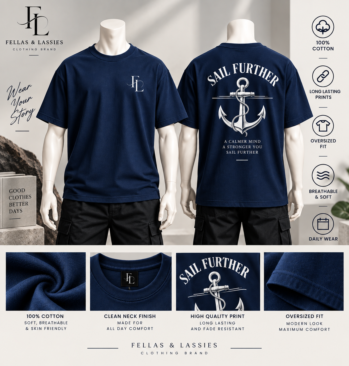 Sail Further Oversized tees