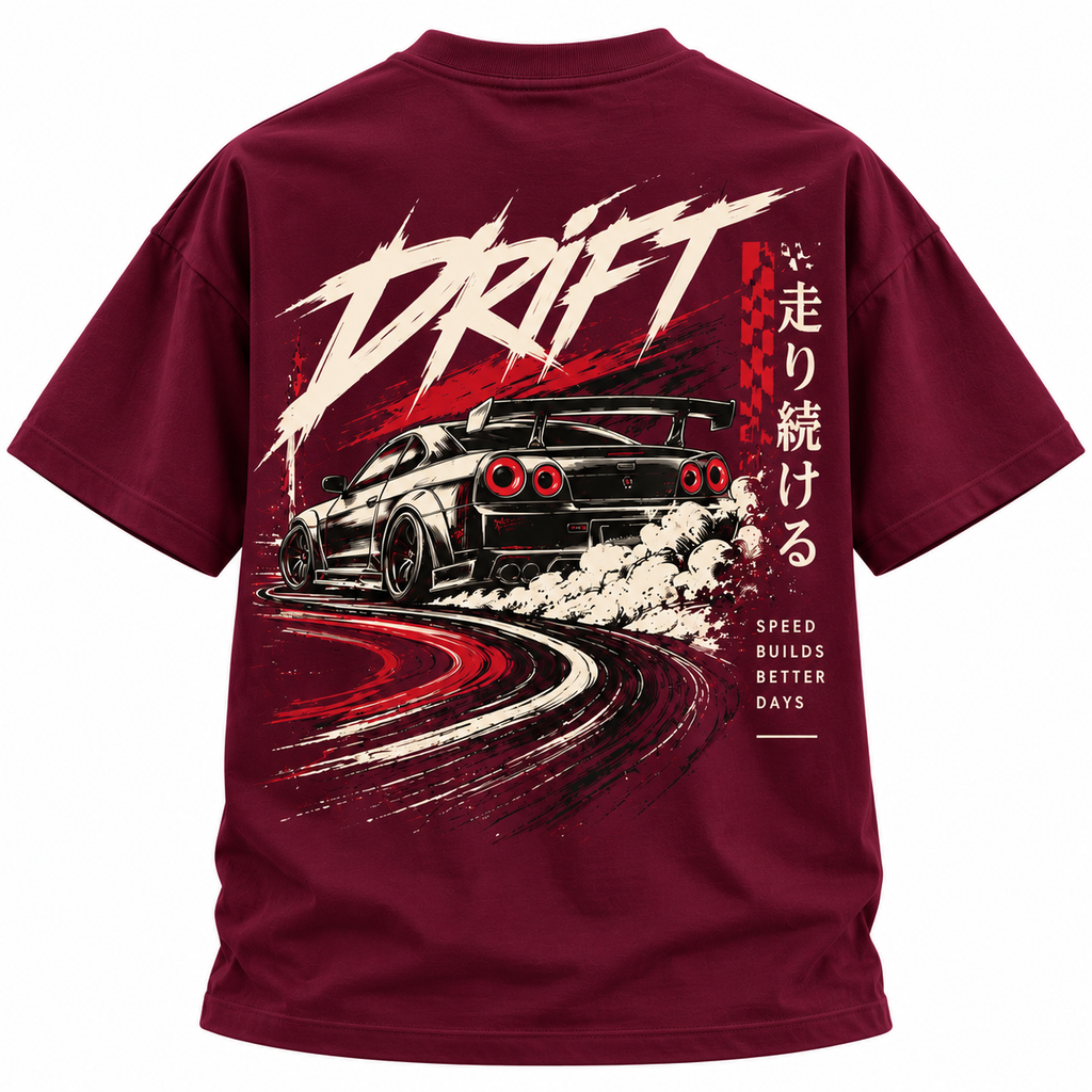 DRIFT Oversized T-Shirt – Wine Burgundy
