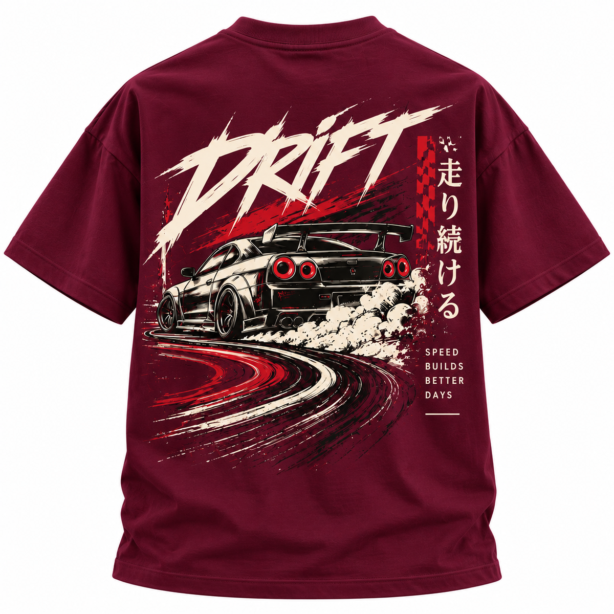 DRIFT Oversized T-Shirt – Wine Burgundy