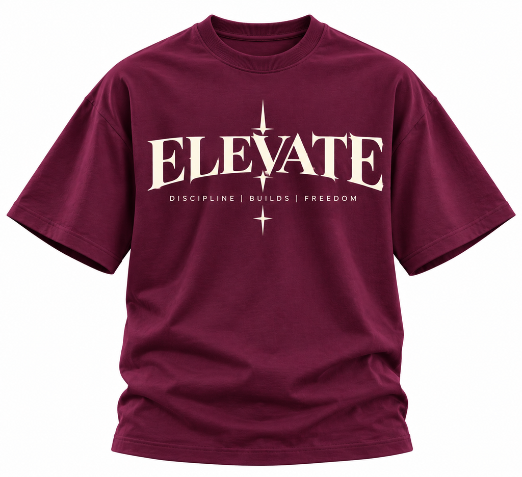 ELEVATE Oversized T-Shirt – Wine Burgundy