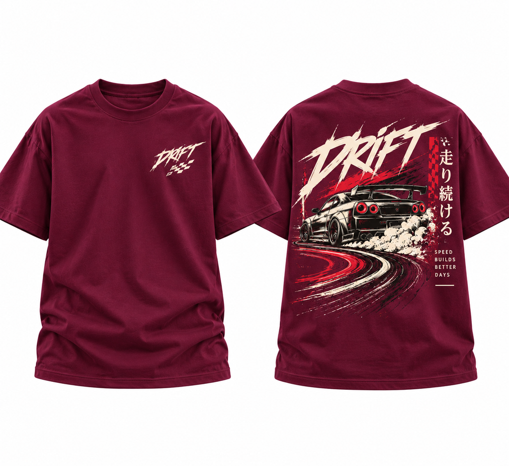 DRIFT Oversized T-Shirt – Wine Burgundy